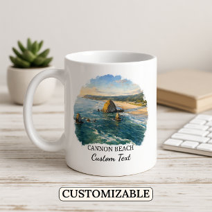 Mug personnalisé de Cannon Beach, côte de l'Oregon