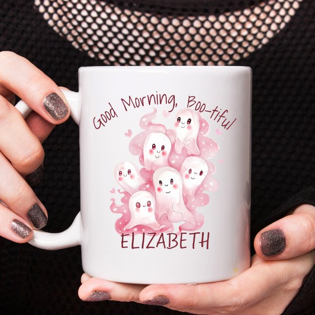 Mug Personnalisé Drôle mignon Romantique Fantômes Rose (Créateur téléchargé)