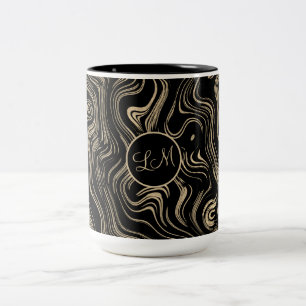 Mug personnalisé en or marbré