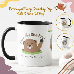 Mug Personnalisé Funny Groundhog Day Photo & Nom Cadea