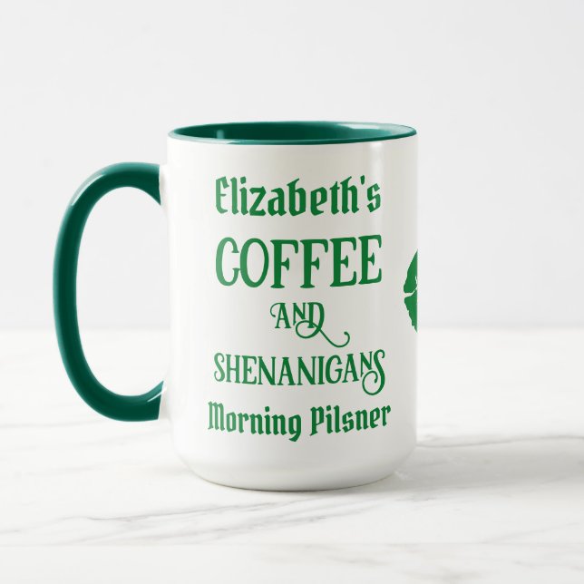 Mug Personnalisé Funny St Patrick's Day Lips vert (Gauche)