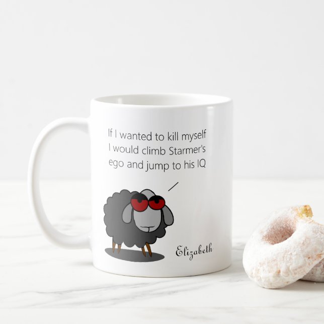 Mug Personnalisé Homme politique Starmer Drôle QI Humo (Avec donut)