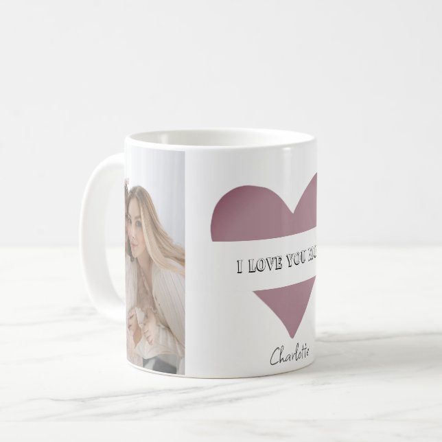 Mug personnalisé 'I Love You Mom' avec coeur (Devant gauche)