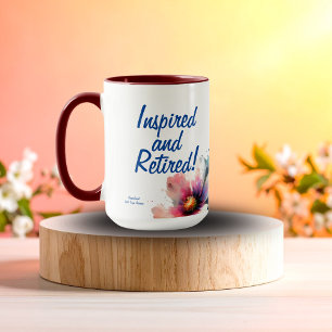 Mug personnalisé indigo floral inspiré et à la ret