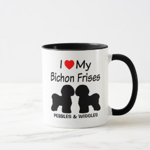 Mug Personnalisé J'Aime Mes Deux Chiens Bichon Frise