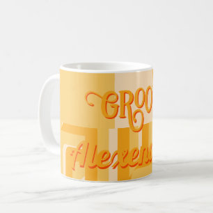 Mug Personnalisé Jaune rétro géométrique