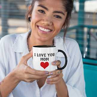 Mug Personnalisé Je T'Aime Maman Texte Maigre Coeur Ro