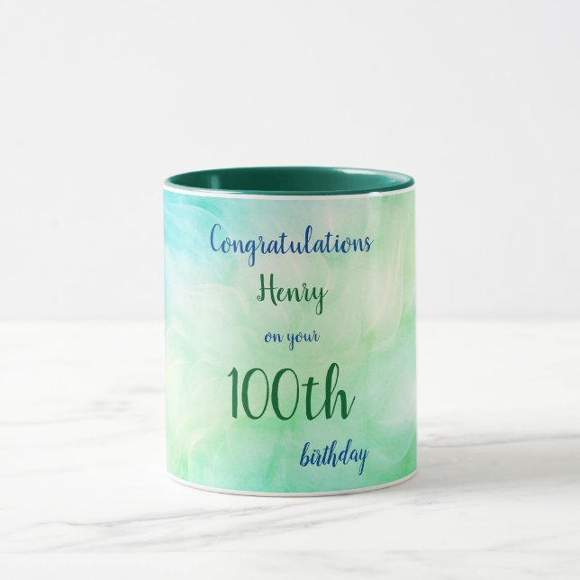 Mug Personnalisé Joyeux 100e anniversaire (Centre)
