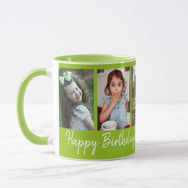 Mug Personnalisé Joyeux Anniversaire 5 Photo Collage B (Gauche)
