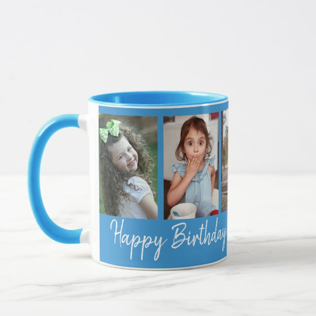 Mug Personnalisé Joyeux Anniversaire 5 Photo Collage B (Gauche)