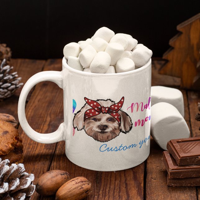 Mug Personnalisé Maltais Maman mignonne Amoureux des c (Créateur téléchargé)