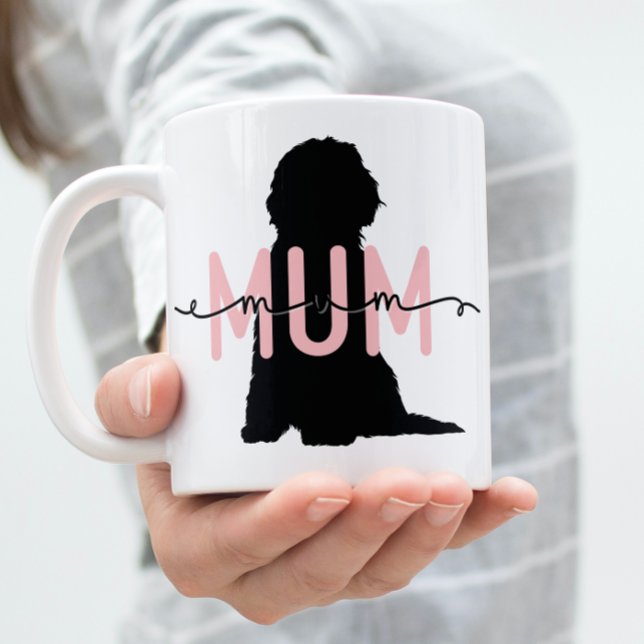 Mug Personnalisé maman chien, Louveur de Doodle rose e (Créateur téléchargé)