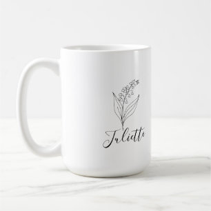 Mug Personnalisé May Lily de la Vallée Fleur de naissa
