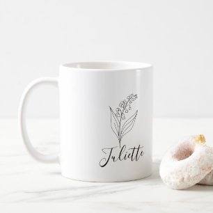 Mug Personnalisé May Lily de la Vallée Fleur de naissa
