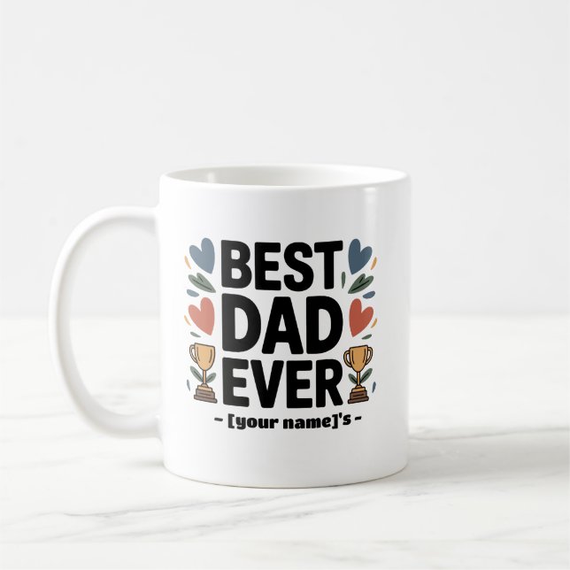 Mug personnalisé "Meilleur papa jamais - [Nom de l (Gauche)
