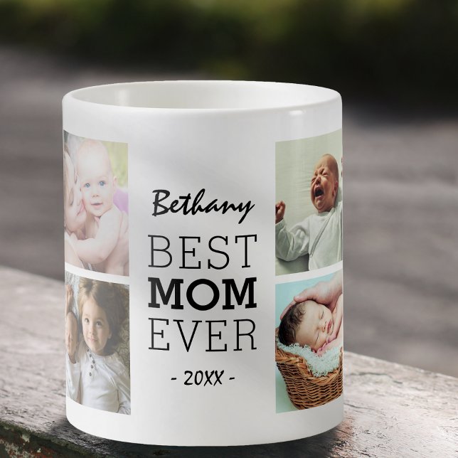 Mug Personnalisé Meilleure Maman Jamais Photo Collage (Créateur téléchargé)