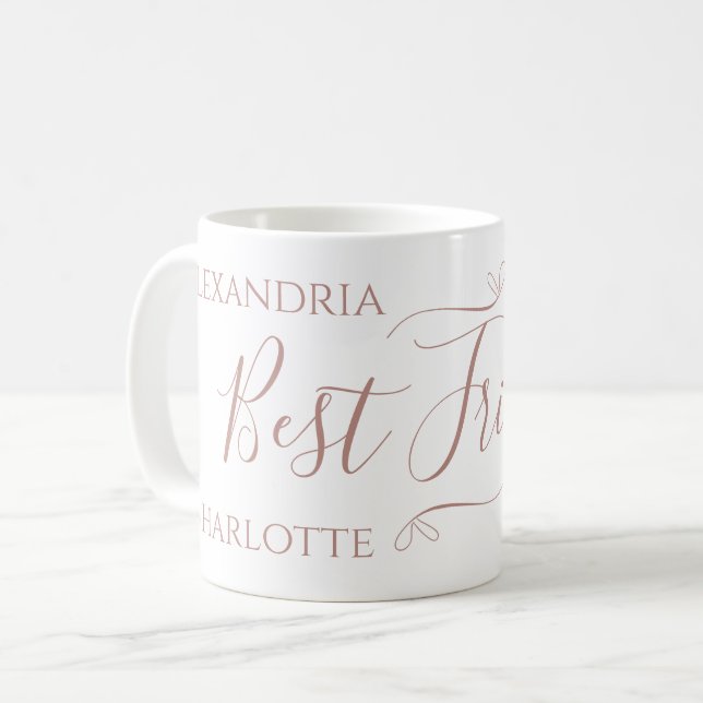 Mug Personnalisé Meilleurs Amis Minimal Moderne (Devant gauche)