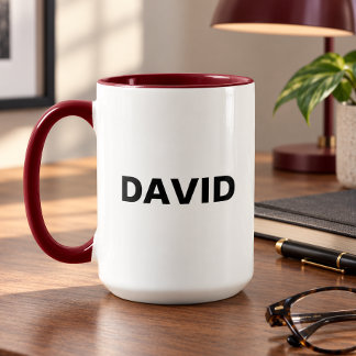 Mug personnalisé minimaliste Two Tone avec nom ou