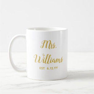 Mug Personnalisé Mme Est Nouvelle Mariée Cadeau Cadeau