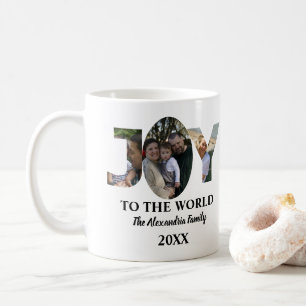 Mug Personnalisé moderne 3 photo collage joie au monde