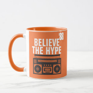 Mug Personnalisé Moderne Croyez Le Blanc Noir Hype