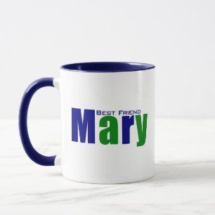 Mug Personnalisé moderne "Marie" en Vert profond et Bl