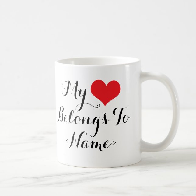 Mug Personnalisé Mon Coeur Appartient À<Name> (Droite)