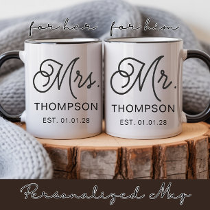 Mug personnalisé Monsieur et Madame Cadeau de mari