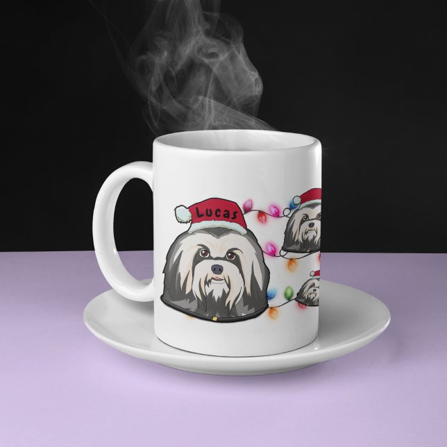 Mug Personnalisé Noël Havanais chef Santa Hat Chien (Créateur téléchargé)