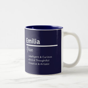 Mug Personnalisé Nom Emilia Fille Signification