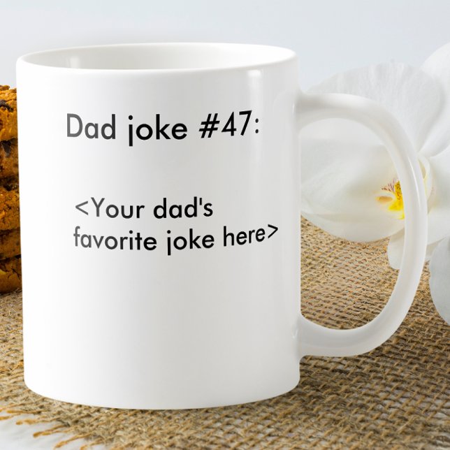 Mug Personnalisé Papa Joke Funny Black & White Joke (Créateur téléchargé)