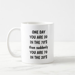 Mug personnalisé pour 70 ans avec nom et année