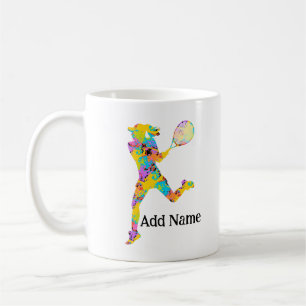 Mug personnalisé pour fille qui joue au tennis - D