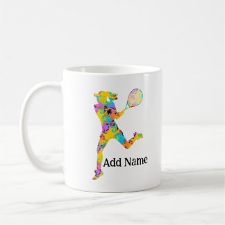 Mug personnalisé pour fille qui joue au tennis - D