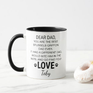 Mug personnalisé pour papa avec un Griffon bruxell