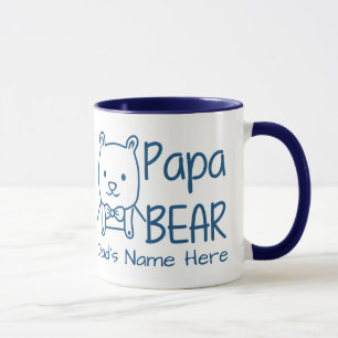 Mug Personnalisé pour Papa Blue Papa Bear à deux cô