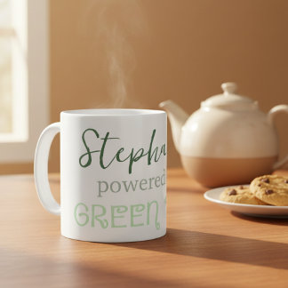 Mug personnalisé "Powered by Green Tea"