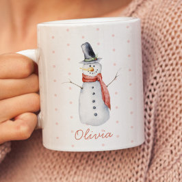 Mug Personnalisé Russe aquarelle Snowman laissez-le ne