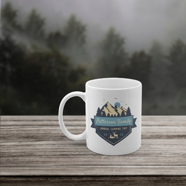 Mug Personnalisé Rustique Nom De Famille Camping Voyag (Créateur téléchargé)