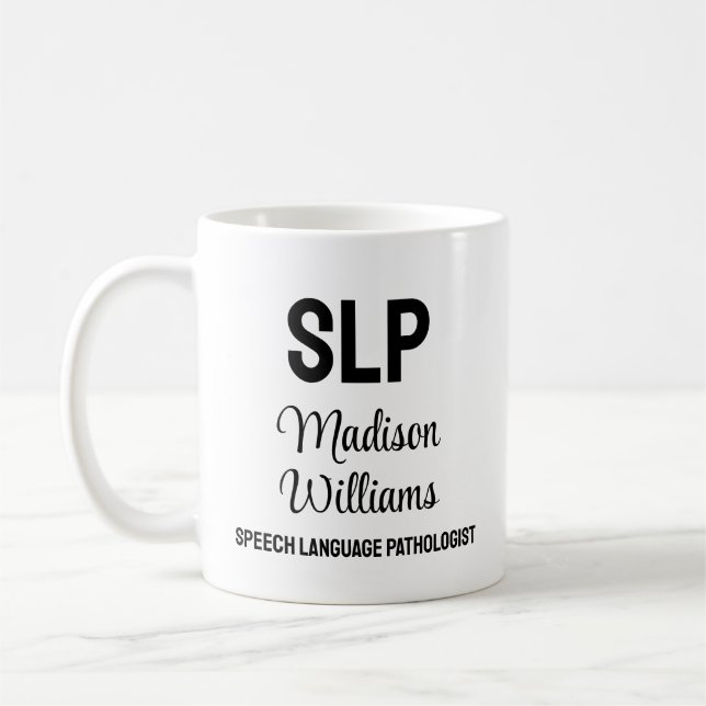 Mug Personnalisé SLP Voix Langue Pathologiste Cadeau (Gauche)