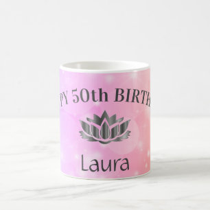 Mug personnalisé Sparkly 50e anniversaire