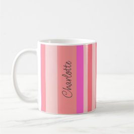 Mug Personnalisé Style moderne rayure rose