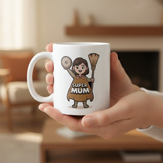 Mug Personnalisé Super Maman Dessin Animé Mignon