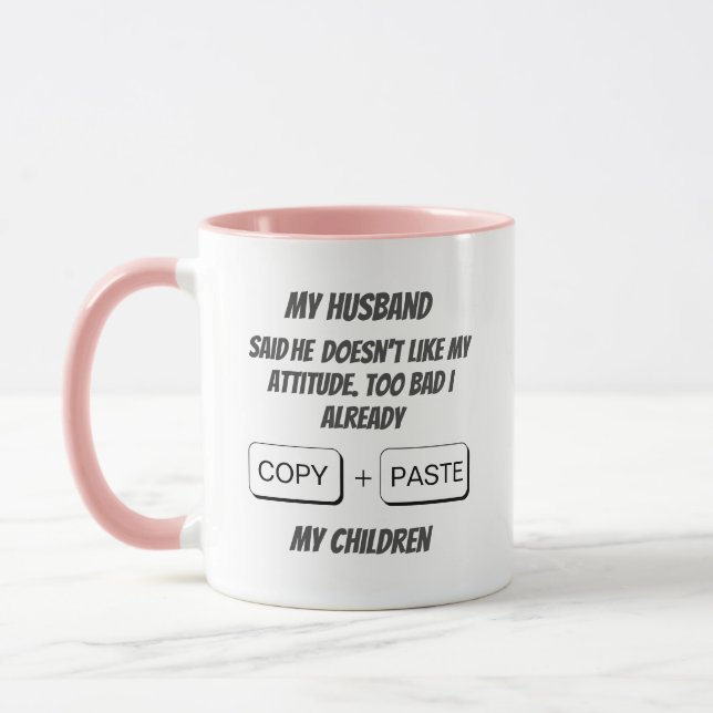 Mug Personnalisé sur mesure drôle maman copier + colle (Gauche)