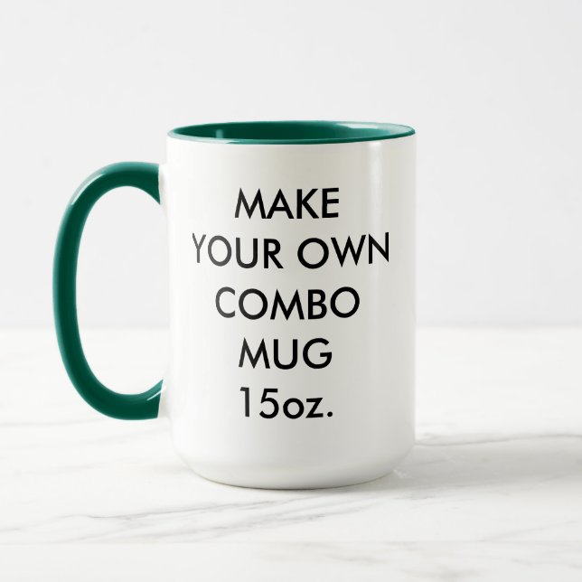 Mug personnalisé vert combiné 15oz. (Gauche)