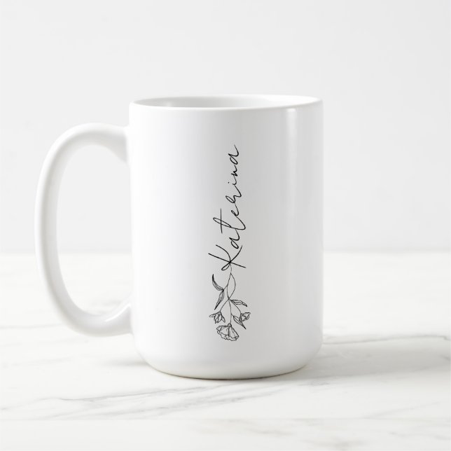 Mug Personnalisé Votre Nom Floral (Gauche)