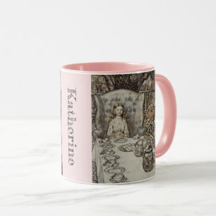 Mug Personnalisé votre nom Vintage Alice au pays des m