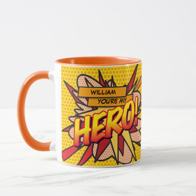 Mug Personnalisé Vous êtes mon HERO Comic Book Pop Art (Gauche)