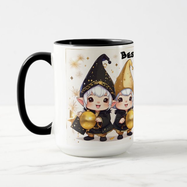 Mug Personnalisé Whimsical Best Friends Gnome’s. (Gauche)
