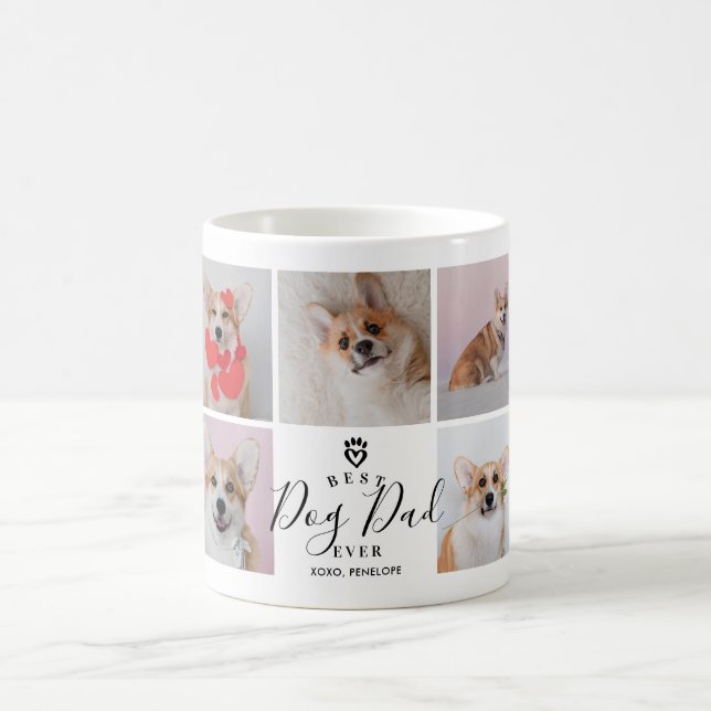 Mug Personnalisée manuscrite Best Chien Papa 9 Photo (Centre)